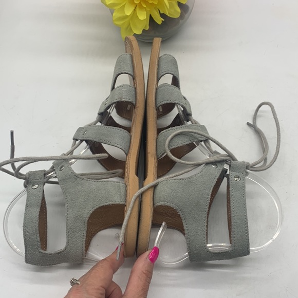 Urban Outfitters Light green Leather Lace Up Sandals Size 7. MCS3736 - Picture 6 of 10
